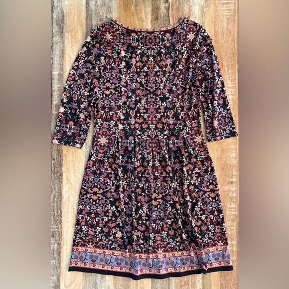 Max Studio Multicolor Boho Floral Dress, Size Large - Picture 2 of 13